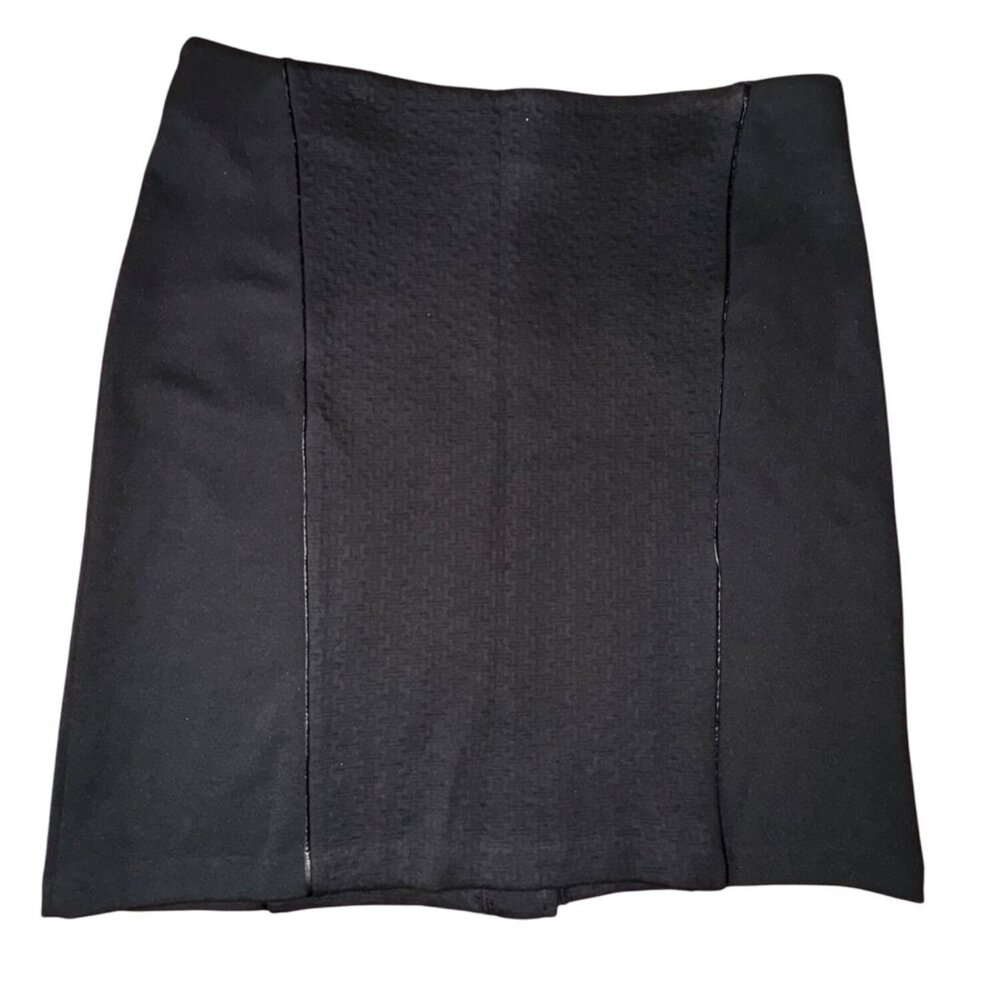 Laundry By Shelli Segal Black Textured Pencil Skirt Size 14 Stretch Sexy Classic